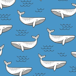 Whales on Blue