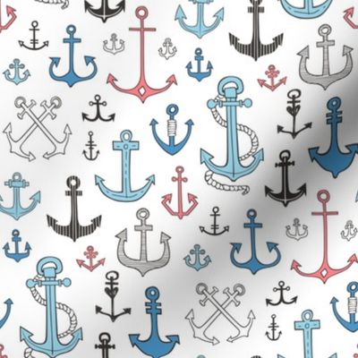 Anchors Black&White Blue and Red