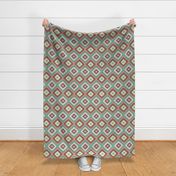 Kilim in Teal / Brick Red