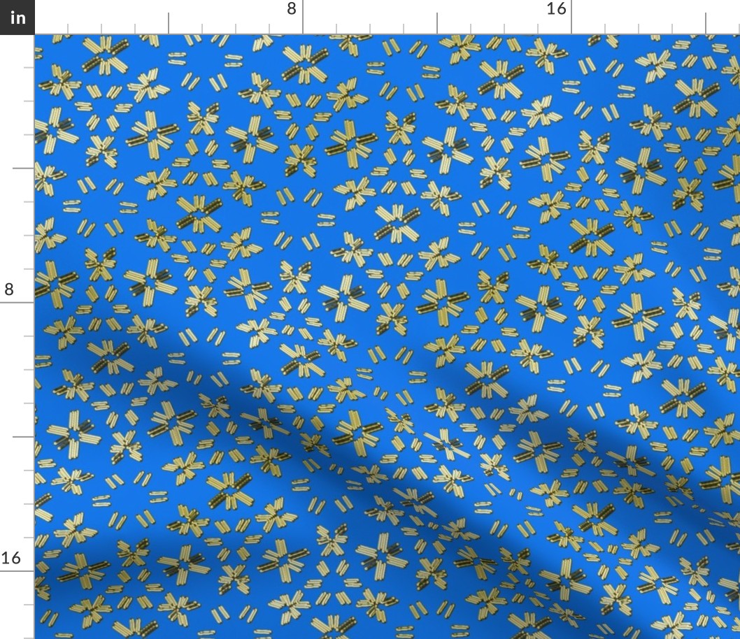Sparkly Fake Gold Stars on Blue