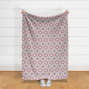 Kilim in Light Coral-Pink and Charcoal