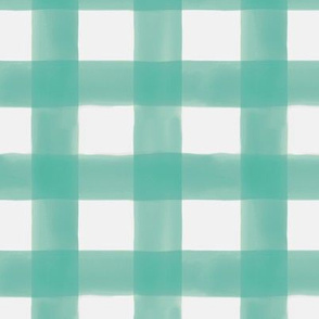 Watercolor Gingham in Teal