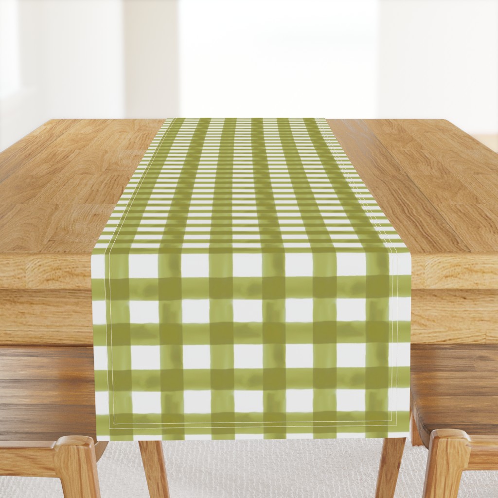 Watercolor Gingham in Green