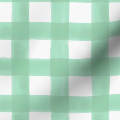 Watercolor Gingham in Mint