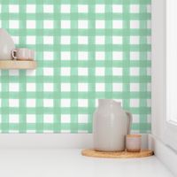 Watercolor Gingham in Mint