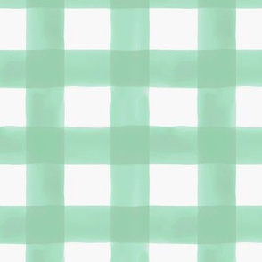 Watercolor Gingham in Mint