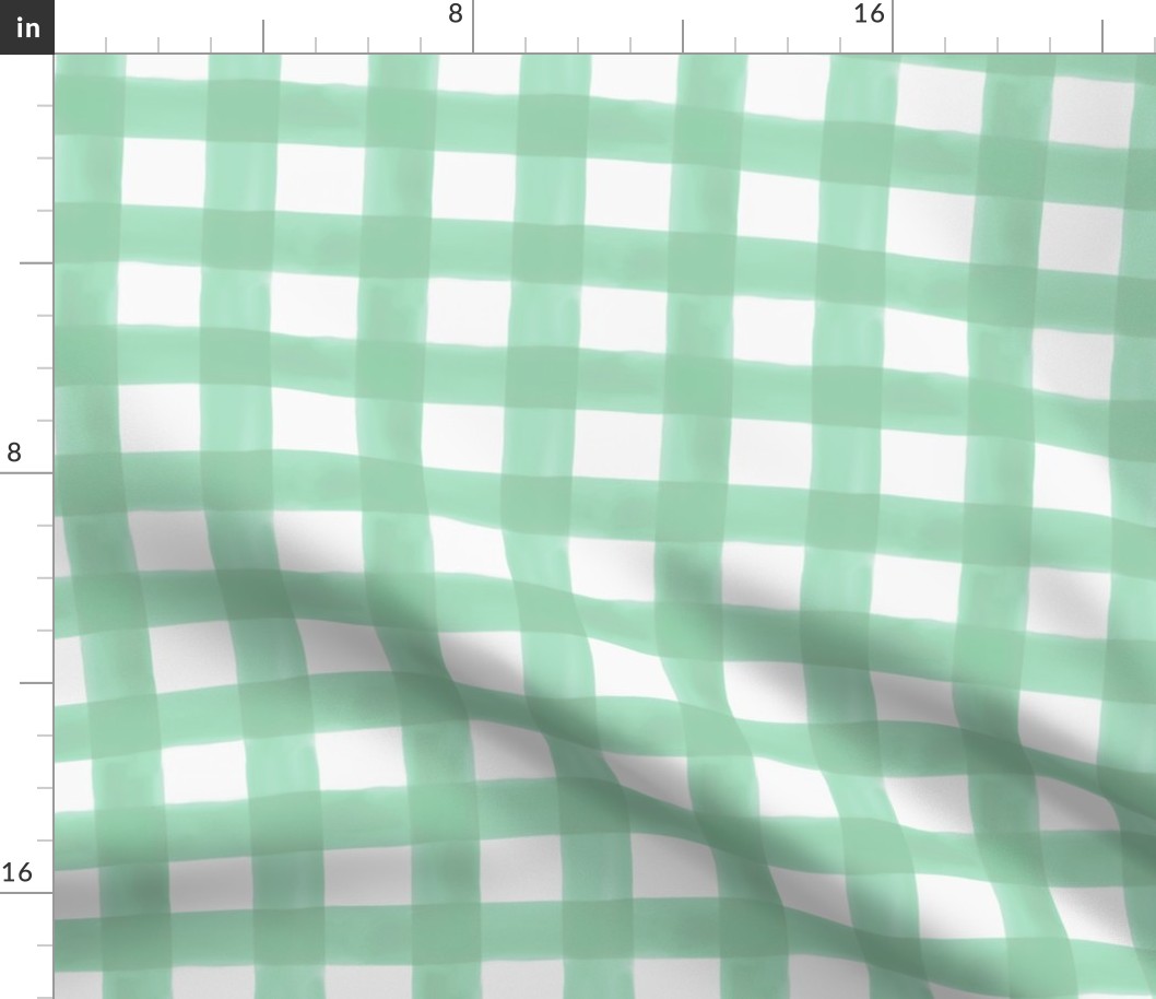 Watercolor Gingham in Mint