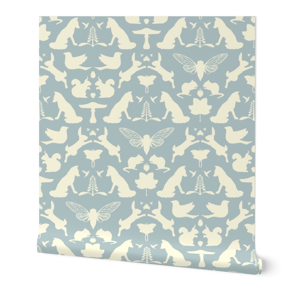 woodland damask blue