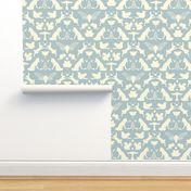 woodland damask blue