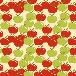 Cascading apples on tan