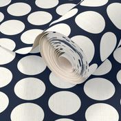 White on navy, 2" tight polka dots by Su_G_©SuSchaefer