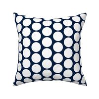 White on navy, 2" tight polka dots by Su_G_©SuSchaefer