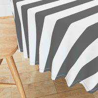 Charcoal Grey 2" Wide Cabana Stripes