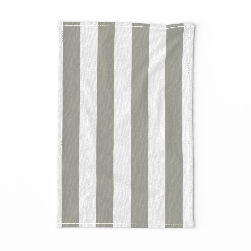 Dove Grey 2" Wide Cabana Stripes