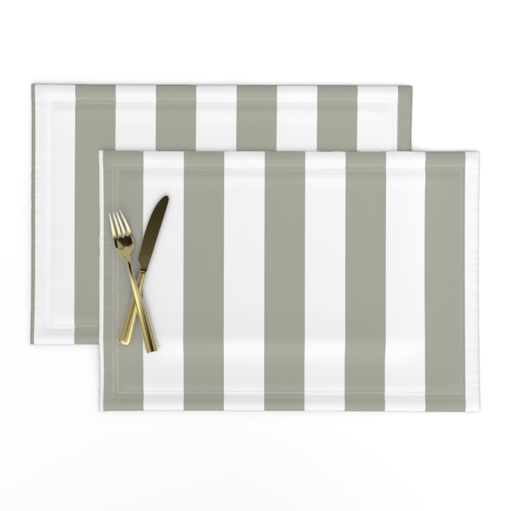 Dove Grey 2" Wide Cabana Stripes