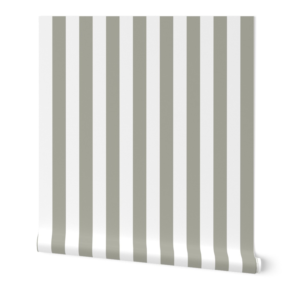 Dove Grey 2" Wide Cabana Stripes