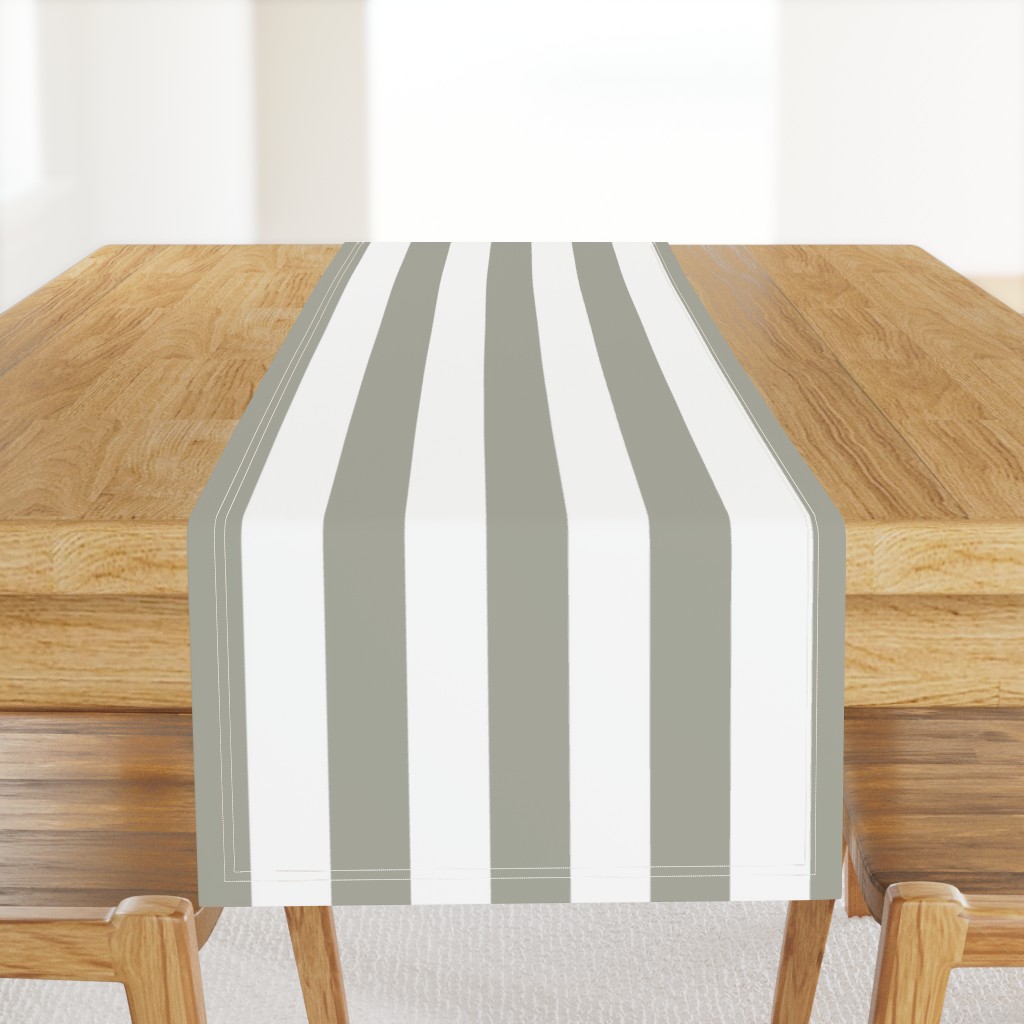 Dove Grey 2" Wide Cabana Stripes