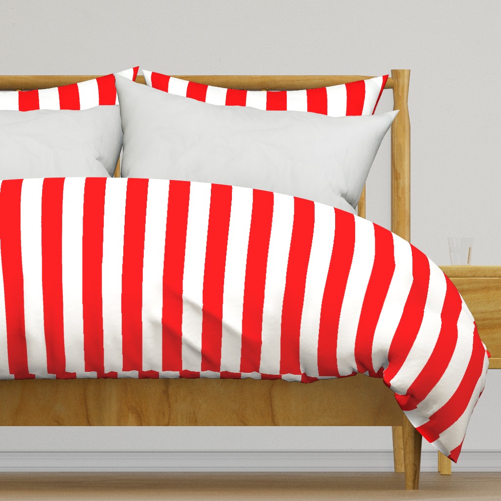 Circus Red 2" Wide Cabana Stripes