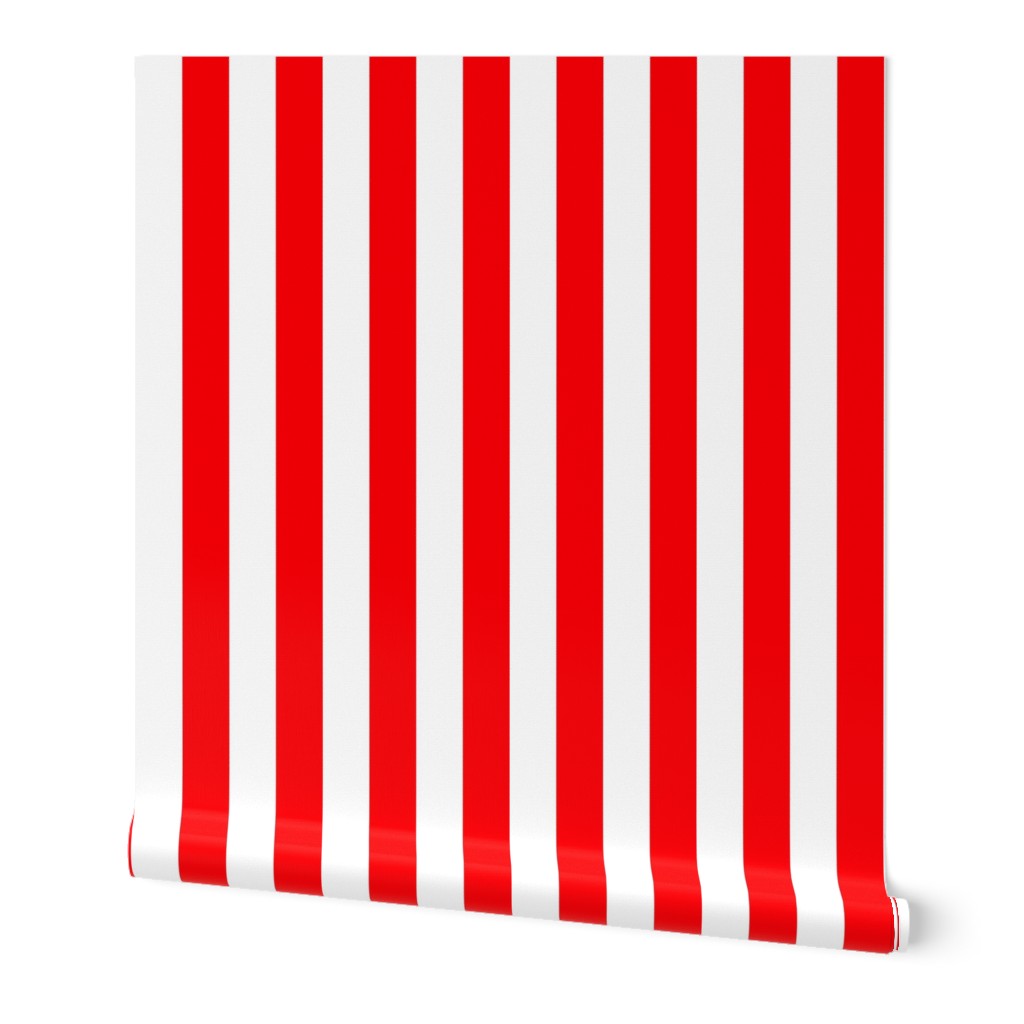 Circus Red 2" Wide Cabana Stripes