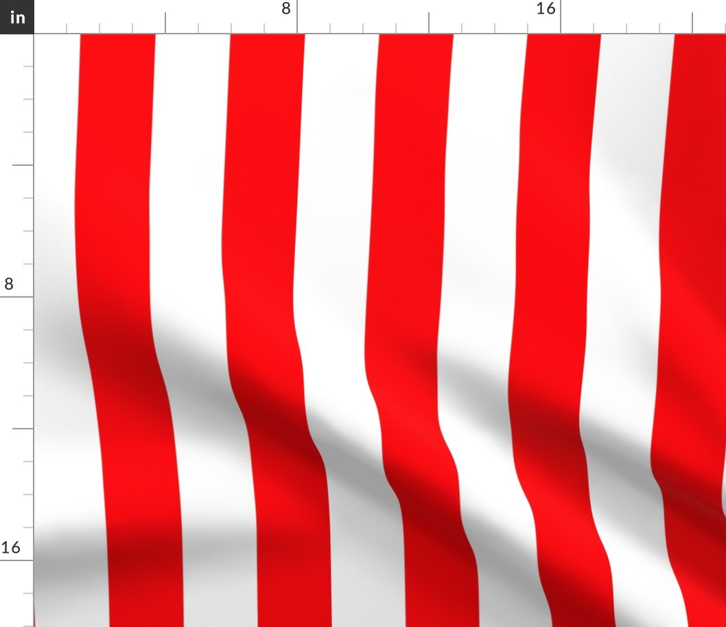 Circus Red 2" Wide Cabana Stripes