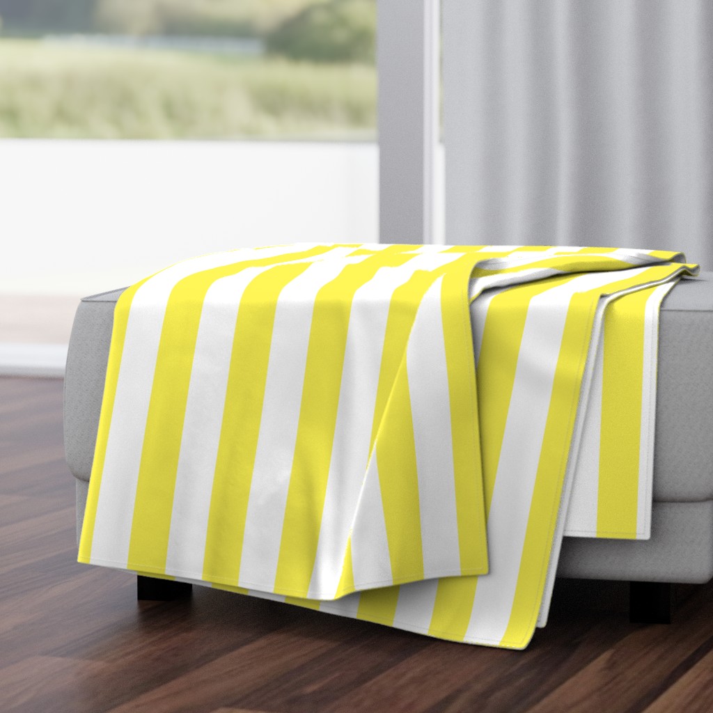 Lemon Yellow 2" Wide Cabana Stripes