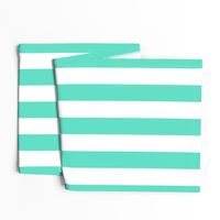 Aqua 2" Wide Cabana Stripes