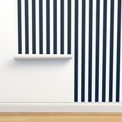 Navy Marine Blue 2" Wide Cabana Stripes