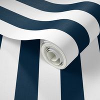 Navy Marine Blue 2" Wide Cabana Stripes