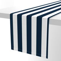 Navy Marine Blue 2" Wide Cabana Stripes