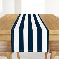 Navy Marine Blue 2" Wide Cabana Stripes