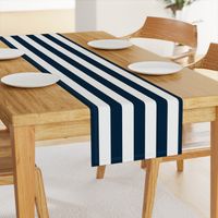 Navy Marine Blue 2" Wide Cabana Stripes