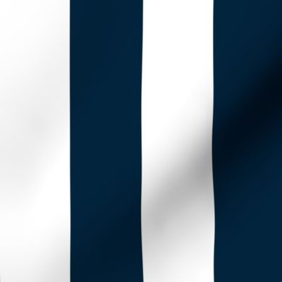 Navy Marine Blue 2" Wide Cabana Stripes