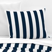 Navy Marine Blue 2" Wide Cabana Stripes