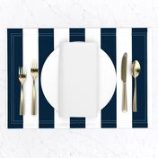 Navy Marine Blue 2" Wide Cabana Stripes