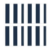 Navy Marine Blue 2" Wide Cabana Stripes