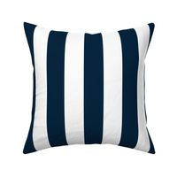 Navy Marine Blue 2" Wide Cabana Stripes