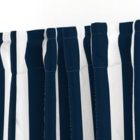 Navy Marine Blue 2" Wide Cabana Stripes