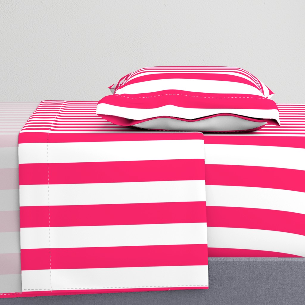 Pop Pink 2" Wide Cabana Stripes