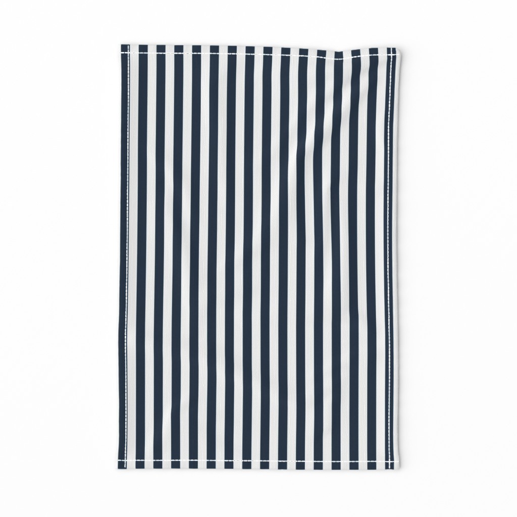 Navy Blue Sailor 1/2" Thin Stripes
