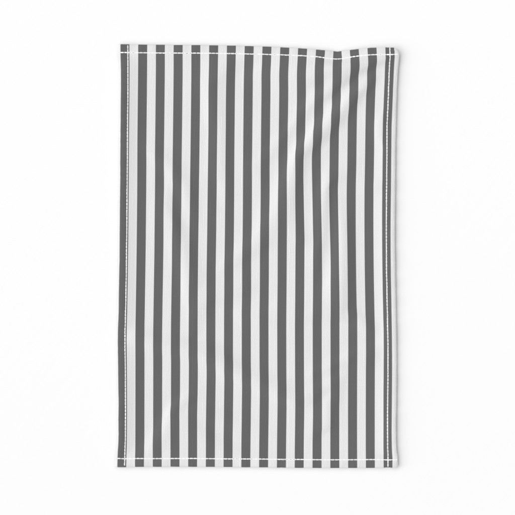 Charcoal Grey Sailor 1/2" Thin Stripes