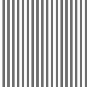 Charcoal Grey Sailor 1/2" Thin Stripes