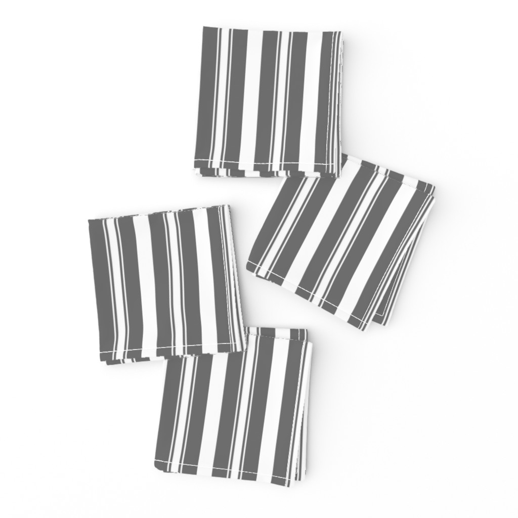 Charcoal Grey Deckchair Stripes