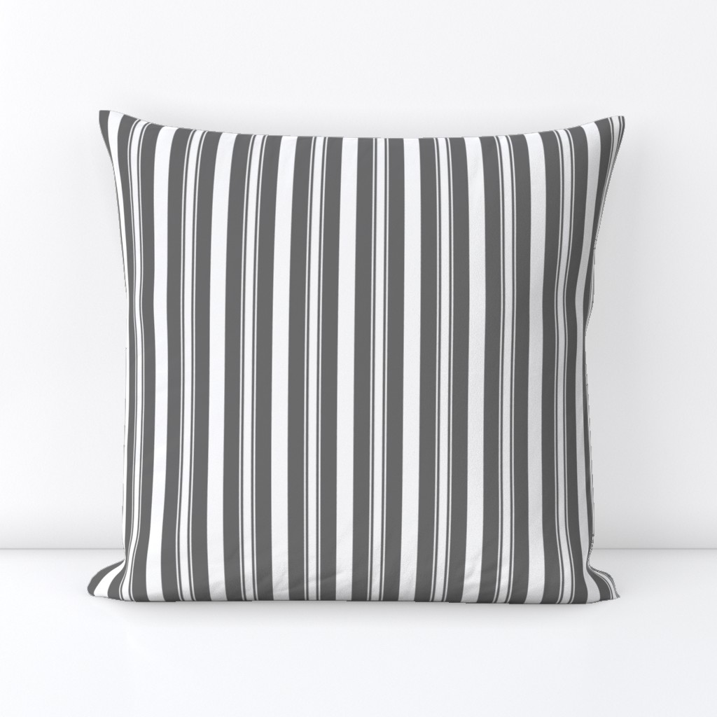 Charcoal Grey Deckchair Stripes