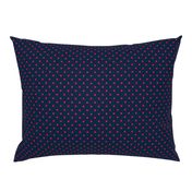 Mini Hot Pink Polkadots on Navy Blue