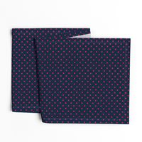 Mini Hot Pink Polkadots on Navy Blue