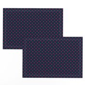 Mini Hot Pink Polkadots on Navy Blue