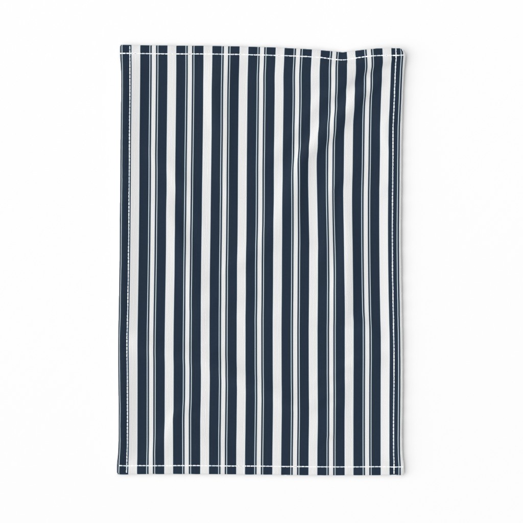 Navy Marine Blue Deckchair Stripes