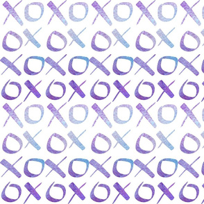 xoxo Watercolor Purple Blue