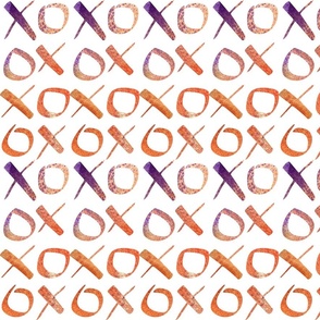 xoxo Watercolor Purple Orange