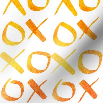 xoxo Watercolor Yellow Orange